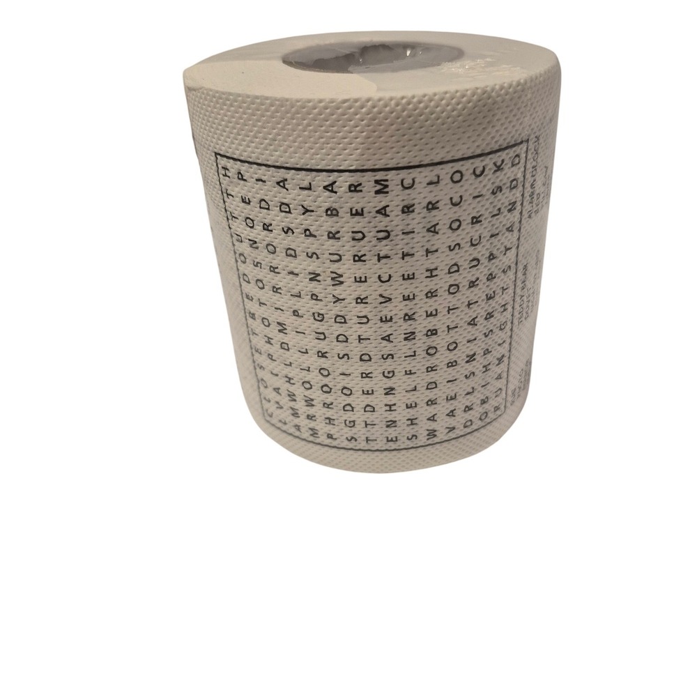 Word Search Toilet Paper Novelty Unisex OS Puzzle Gag Gift White New